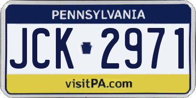 PA license plate JCK2971