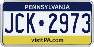 PA license plate JCK2973