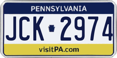 PA license plate JCK2974