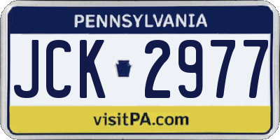 PA license plate JCK2977
