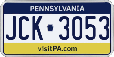 PA license plate JCK3053