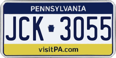 PA license plate JCK3055