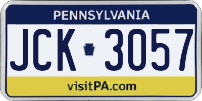 PA license plate JCK3057