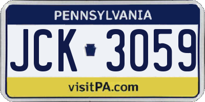 PA license plate JCK3059