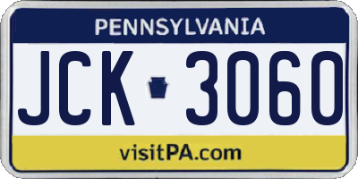 PA license plate JCK3060