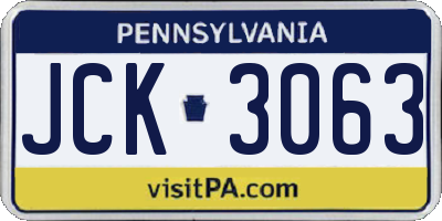 PA license plate JCK3063