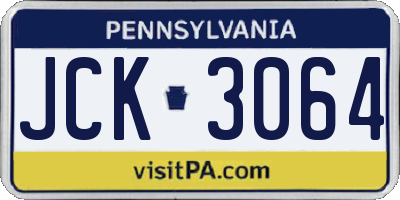PA license plate JCK3064