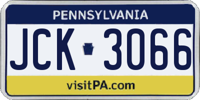 PA license plate JCK3066