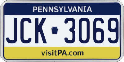 PA license plate JCK3069