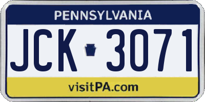 PA license plate JCK3071