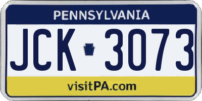 PA license plate JCK3073