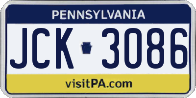 PA license plate JCK3086