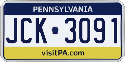 PA license plate JCK3091