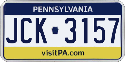 PA license plate JCK3157