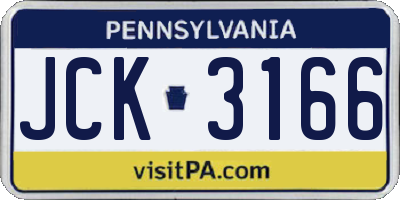 PA license plate JCK3166