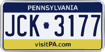 PA license plate JCK3177