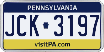PA license plate JCK3197