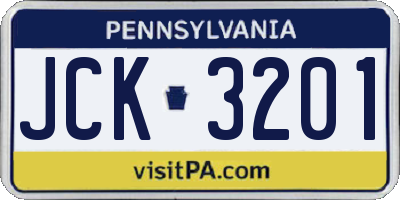 PA license plate JCK3201