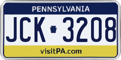 PA license plate JCK3208