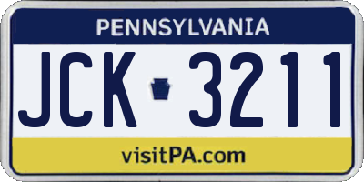 PA license plate JCK3211