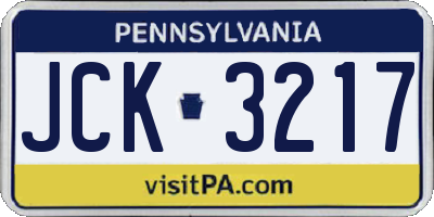 PA license plate JCK3217
