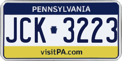 PA license plate JCK3223