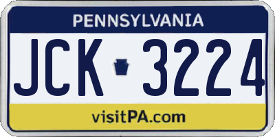 PA license plate JCK3224