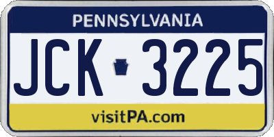 PA license plate JCK3225