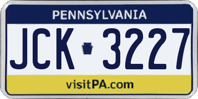 PA license plate JCK3227