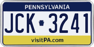 PA license plate JCK3241