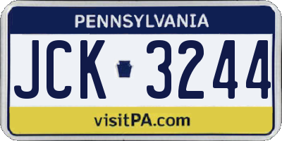 PA license plate JCK3244