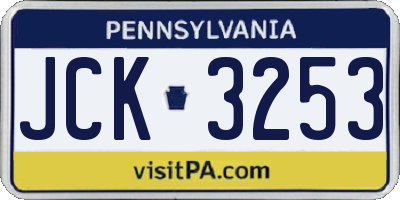 PA license plate JCK3253