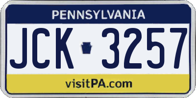 PA license plate JCK3257