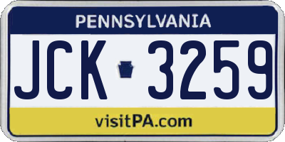 PA license plate JCK3259