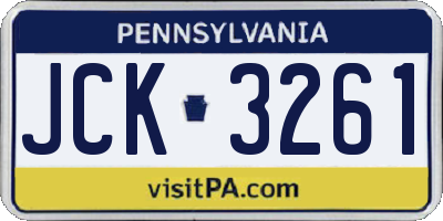 PA license plate JCK3261