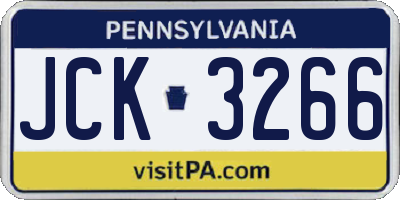 PA license plate JCK3266