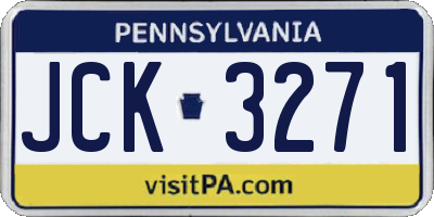 PA license plate JCK3271