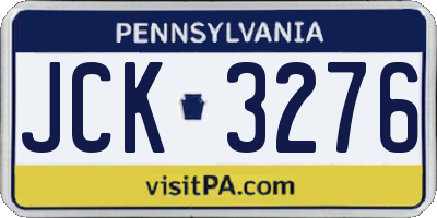 PA license plate JCK3276