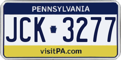 PA license plate JCK3277