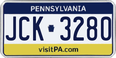 PA license plate JCK3280