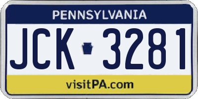 PA license plate JCK3281