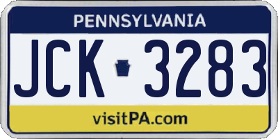 PA license plate JCK3283