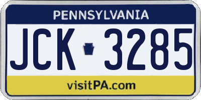 PA license plate JCK3285