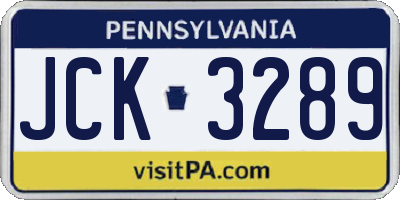 PA license plate JCK3289