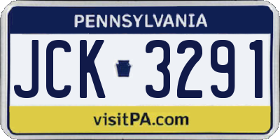 PA license plate JCK3291