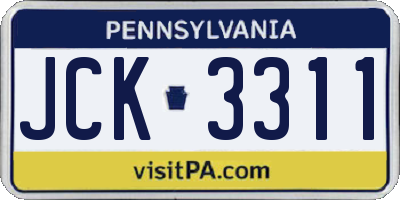 PA license plate JCK3311