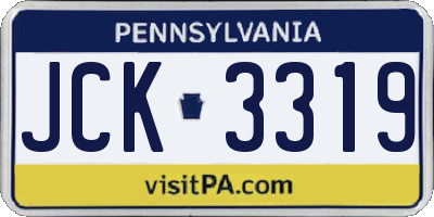 PA license plate JCK3319