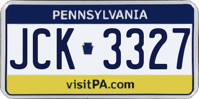 PA license plate JCK3327