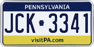 PA license plate JCK3341