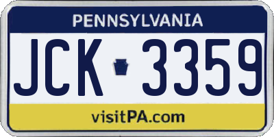 PA license plate JCK3359